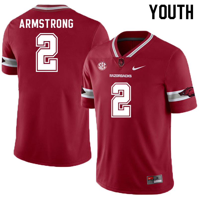 Youth #2 Andrew Armstrong Arkansas Razorback College Football Jerseys Stitched Sale-Alternate Cardin - Click Image to Close